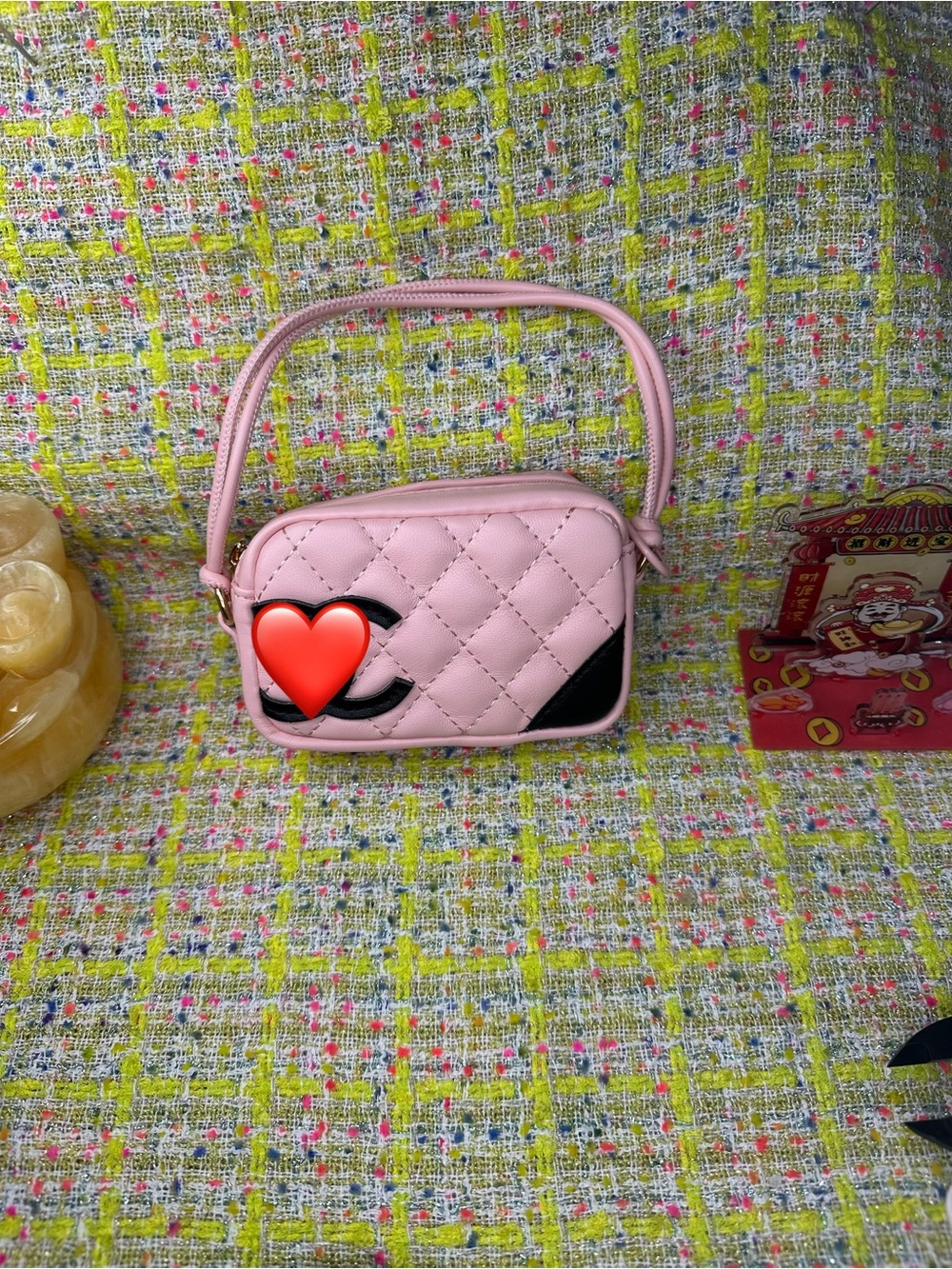 Pink mini Crossbody Bag with Top Handle